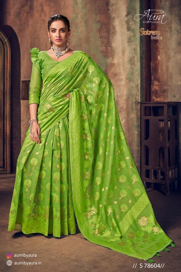 Aura Sutram Indira Party Wear Designer Cotton Saree Collection